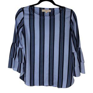 LOFT Blue Striped Blouse Top SP